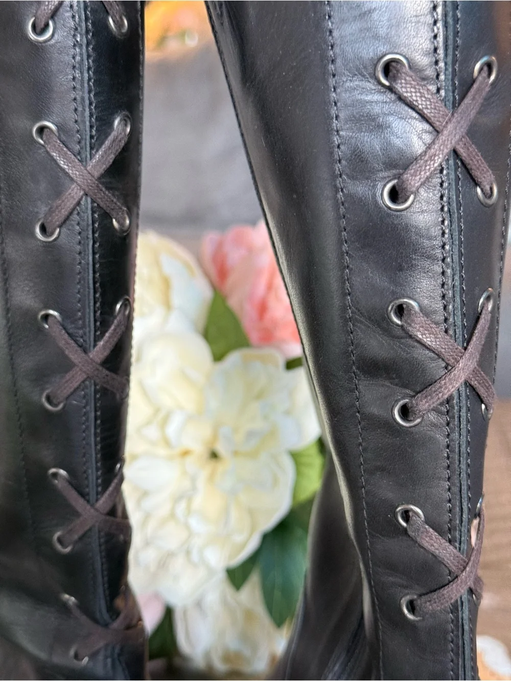 Sesto Meucci Black Leather Riding Boots